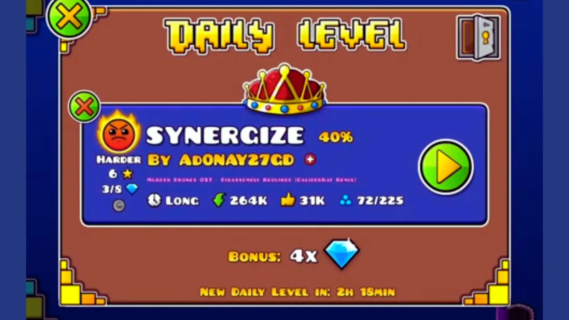 Collecting Diamonds in Geometry Dash
